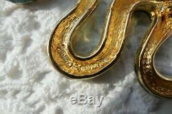 RARE Vintage Authentic Christian Dior Snake Brooch Pin Signed Germany 1960s