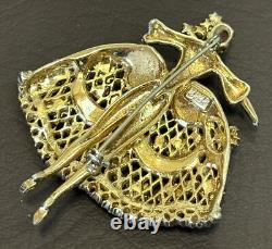 RARE Vintage Corocraft Ballerina Brooch Rhinestone Book Piece Maria Camargo READ