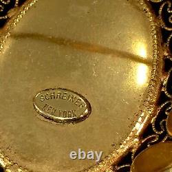 RARE Vintage Signed SCHREINER NEW YORK Millefiori Venetian Glass Dome Brooch Pin