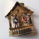 Rare Coro Signed A Katz 1947 Boy And Girl Weather House Brooch