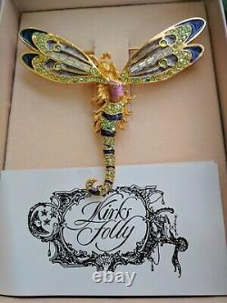 Rare Gorgeous Vintage Kirks Folly Luna Moth Fairy Gold Tone Brooch Pin