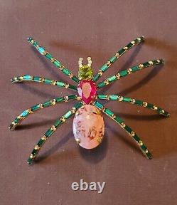 Rare Oversized Christmas Spider Brooch Pin Signed Germany STUNNING Vintage Piece