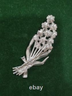 Rare Vintage 40s CORO Flower Enamel Large Brooch