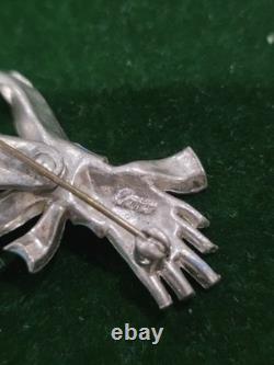Rare Vintage 40s CORO Flower Enamel Large Brooch