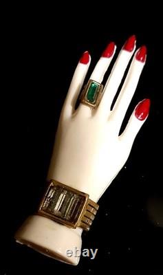 Rare Vintage Art Deco Celluloid Ring & Bracelet Hand BroochPinGlam Fabulous