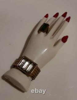 Rare Vintage Art Deco Celluloid Ring & Bracelet Hand BroochPinGlam Fabulous