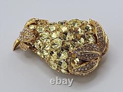 Rare Vintage CINER Fruit PINEAPPLE RHINESTONE CRYSTAL BROOCH LARGE PIN