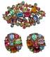Rare Vintage Claudette Signed Pastel Crystal Rhinestone Brooch Earrings Set