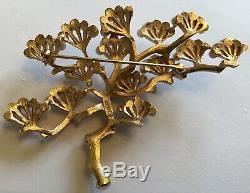 Rare Vintage Crown Trifari Signed Bonsai Tree Brooch M1