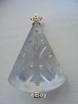 Rare Vintage EISENBERG Christmas Tree Pin Brooch GLASS not Lucite Rhinestone