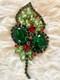 Rare Vintage Juliana D&E Christmas Floral Red & Green Rhinestone Brooch Pin