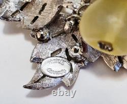 Rare Vintage Signed Hattie Carnegie Lucite & Rhinestone Grape Cluster Brooch