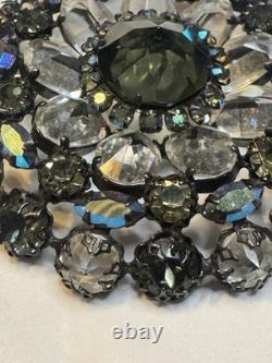 Rare Vintage Signed Schreiner New York Rhinestone Pendant Brooch