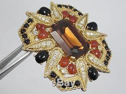Rare Vintage Sparkling Jeweled Ciner Made With Swarovski Crystal Brooch 2.25