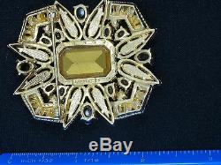 Rare Vintage Sparkling Jeweled Ciner Made With Swarovski Crystal Brooch 2.25