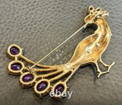 Rare Vtg 1942 Adolph Katz Signed Coro Rhinestones Peacock Brooch Pin Book Piece Rare Vtg 1942 Adolph Katz Signed Coro Rhinestones Peacock Brooch Pin Book Piece
