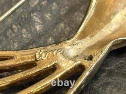 Rare Vtg 1942 Adolph Katz Signed Coro Rhinestones Peacock Brooch Pin Book Piece