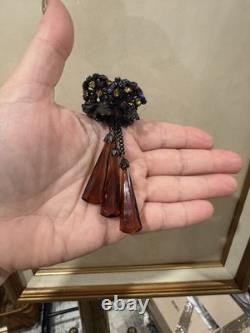 Rare Vtg 1950s Signed Original by Robert Pinecone & Leaf Brooch Pendant