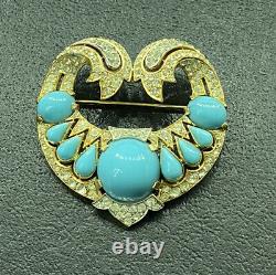 Rare Vtg Trifari Alfred Philippe Jewels of India Turquoise Jeweled Mogul Brooch