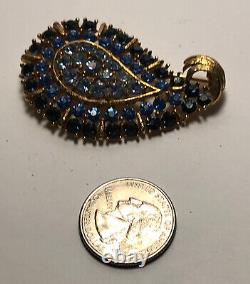 Rare stunning? Blazing blue Hues Rhinestone brooch Vintage