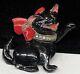 Reja Signed Brooch Rare Vintage Enamel Rhinestone Black Cat 2 Pin A20