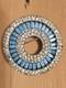 Rhinestone Brooch Pin Round Circle Blue Baguette Vintage Style Jewelry