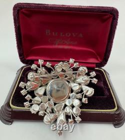 Rudolph Weiss Max Muller Designer Vintage Rhinestone Brooch Silver Glass Pearl