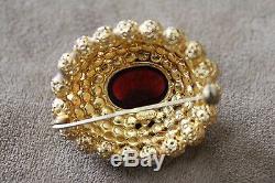 SALE! RARE-Vintage Signed Made in Austria 3D Dome Rhinestone, Glass Brooch
