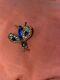 SCHREINER Germany Unsigned Blue Rhinestone Glass Trembler Bug Vintage Pin Brooch