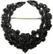 SCHREINER Signed Black Rhinestone Wreath Vintage Pin Brooch