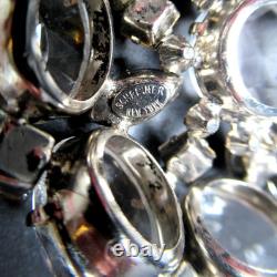 SCHREINER Signed MASSIVE Sparkling Ice Domed Rhinestone Vintage Pin Brooch