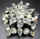 SCHREINER Signed Sparkling Ice Rhinestone Double Decker Vintage Pin Brooch