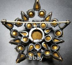SCHREINER Signed Sparkling Ice Rhinestone Double Decker Vintage Pin Brooch