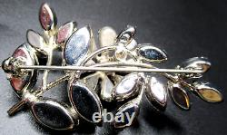 SCHREINER Sparkling Ice Rhinestone Flower Trembler Vintage Pin Brooch