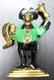 SILSON 1940 Enamel Rhinestone Town Crier Figural Vintage Pin Brooch BOOK PIECE