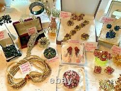 Schreiner High End Vintage Lot Schiaparelli Sets Earrings Brooches 120 Pc