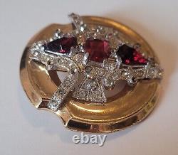 Signed Art Deco 1930's Mcclelland Barclay Rhinestone Brooch Pin Vintage