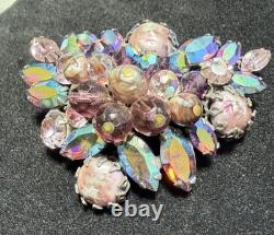 Signed Regency Vintage 50s Amethyst Cluster Brooch Lava Glass Cabochon 1.07oz Signed Regency Vintage 50s Amethyst Cluster Brooch Lava Glass Cabochon 1.07oz