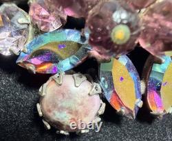 Signed Regency Vintage 50s Amethyst Cluster Brooch Lava Glass Cabochon 1.07oz