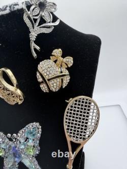 Signed Vintage Brooch Lot Weiss Monet Oscar de la Renta Sarah Coventry Dior