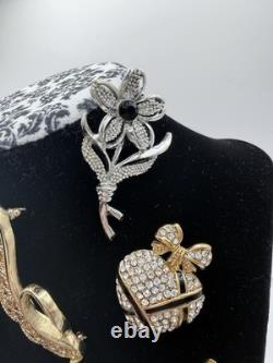 Signed Vintage Brooch Lot Weiss Monet Oscar de la Renta Sarah Coventry Dior