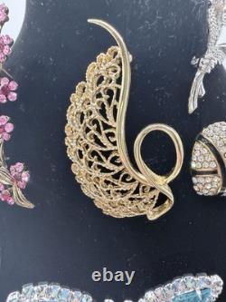 Signed Vintage Brooch Lot Weiss Monet Oscar de la Renta Sarah Coventry Dior
