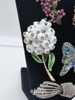 Signed Vintage Brooch Lot Weiss Monet Oscar de la Renta Sarah Coventry Dior