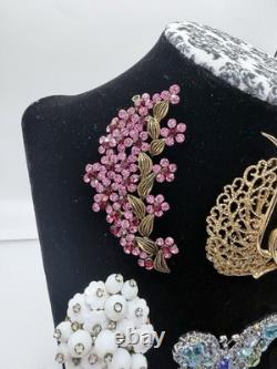 Signed Vintage Brooch Lot Weiss Monet Oscar de la Renta Sarah Coventry Dior