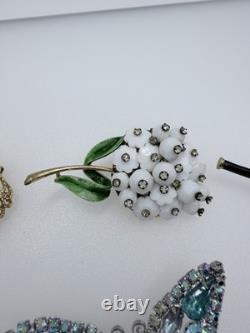 Signed Vintage Brooch Lot Weiss Monet Oscar de la Renta Sarah Coventry Dior