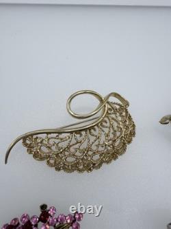 Signed Vintage Brooch Lot Weiss Monet Oscar de la Renta Sarah Coventry Dior