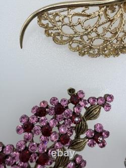 Signed Vintage Brooch Lot Weiss Monet Oscar de la Renta Sarah Coventry Dior