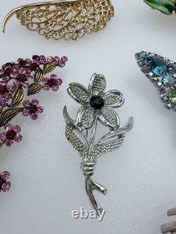 Signed Vintage Brooch Lot Weiss Monet Oscar de la Renta Sarah Coventry Dior