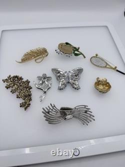 Signed Vintage Brooch Lot Weiss Monet Oscar de la Renta Sarah Coventry Dior