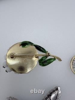 Signed Vintage Brooch Lot Weiss Monet Oscar de la Renta Sarah Coventry Dior